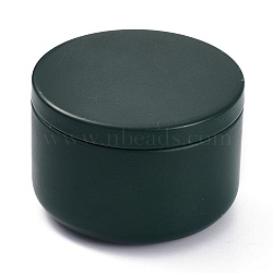 (Defective Closeout Sale: Some Scratched Surface), Printed Tinplate Storage Box, Jewelry & Aromatherapy Candle & Candy Box, Dark Green, 5.4x3.7cm, Inner diameter: 5cm, Capacity: 10g(CON-XCP0001-10)