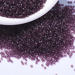 MIYUKI Delica Beads Small, Cylinder, Japanese Seed Beads, 15/0, (DBS1104) Transparent Mauve, 1.1x1.3mm, Hole: 0.7mm, about 175000pcs/bag, 50g/bag(SEED-X0054-DBS1104)