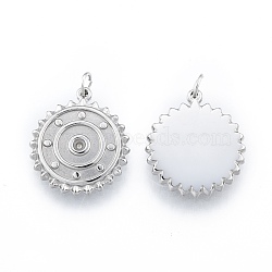 304 Stainless Steel Pendant Rhinestone Settings, with Jump Rings, Sun, Stainless Steel Color, Fit for 1.8mm Rhinestone, 17x15x2mm, Jump Ring: 4x1mm, 2.5mm inner diameter(STAS-N097-257P)