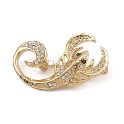 Alloy Rhinestone Brooch, Scorpion Pin, Golden, 40x23x9mm(JEWB-Q030-31G)