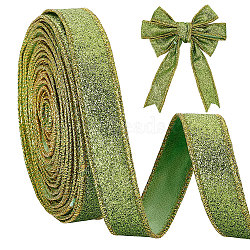 25 Yards Velvet Ribbon, for Gift Decoration Accessories, Green Yellow, 1-1/8 inch(27mm), about 25.00 Yards(22.86m)/Roll(OCOR-WH0077-131)