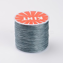 Round Waxed Polyester Cords, Gray, 0.45mm, about 174.97 yards(160m)/roll(YC-K002-0.45mm-14)