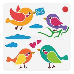 PET Hollow Out Drawing Painting Stencils, for DIY Scrapbook, Photo Album, Bird Pattern, 30x30cm(DIY-WH0391-0494)