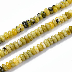Natural Yellow Turquoise(Jasper) Beads Strands, Rondelle, 4~5x2mm, Hole: 0.8mm, about 160~165pcs/strand, 14.96~15.35 inch(38~39cm)(G-S366-108)