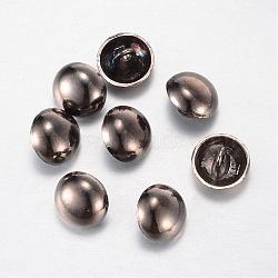 Alloy Shank Buttons, 1-Hole, Dome/Half Round, Gunmetal, 11.5x10mm, Hole: 1.5mm(BUTT-D054-11.5mm-06B)