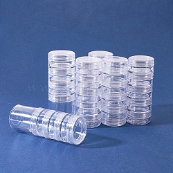 Plastic Bead Storage Containers with Lids and 30PCS Mini Storage Jars, for Jewelry Painting DIY Art Craft Nail Glitter Powder, Clear, 27.5x13x4.5cm, Small Bottle: 3.9x3cm, Capacity: 10ml(0.34 fl. oz), 26pcs/set, Big Bottle: 5.2x10.5cm, 2pcs/set(X-C020Y)