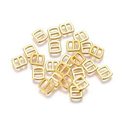 Mini Alloy Buckles, Adjustable Buckle Fasteners, Rectangle, Golden, 6x5x1mm, Hole: 3x1mm(PALLOY-WH0067-76-G)