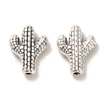 Tibetan Style Alloy Beads, Cadmium Free & Lead Free, Cactus, Antique Silver, 12x9.5x3mm, Hole: 1.2mm about 1478pcs/1000g