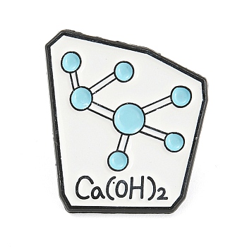 Chemical Molecular Geometry Enamel Pins, Black Alloy Badge for Backpack Clothes, Light Sky Blue, 23x21x1mm