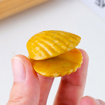 Natural Yellow Aventurine Display Decorations, for Home Office Desk, Shell Shape, 30~35mm