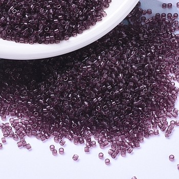 MIYUKI Delica Beads Small, Cylinder, Japanese Seed Beads, 15/0, (DBS1104) Transparent Mauve, 1.1x1.3mm, Hole: 0.7mm, about 175000pcs/bag, 50g/bag
