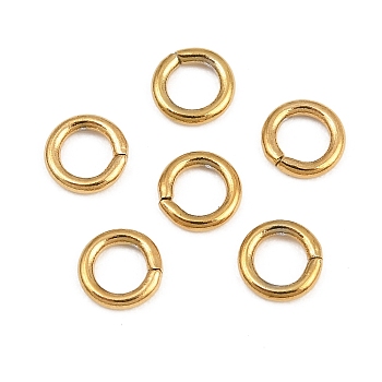 304 Stainless Steel Open Jump Rings, Ion Plating(IP), Golden, 5x1mm, Inner Diameter: 3.2mm, 18 Gauge