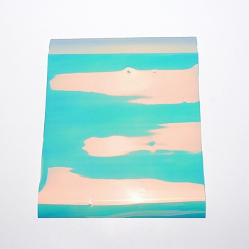 PU Heat Transfer Film, for Garment Accessories, Rectangle with Cloud Pattern, Dark Turquoise, 305x250x0.3mm