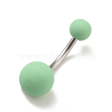 10pcs haltère incurvé perlé rond en acrylique(AJEW-G041-03P)-3