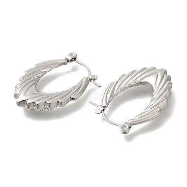 304 Stainless Steel Oval Hoop Earrings for Women(EJEW-S227-70P)-2