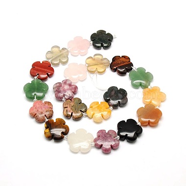 Mixed Natural Gemstone Flower Beads Strands(G-L241B-07)-2