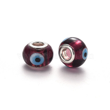 Handmade Evil Eye Lampwork European Beads(LPDL-N001-003-C09)-2