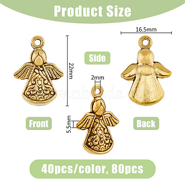 80PCS 2Colors Tibetan Style Alloy Angel Pendants(TIBEP-DC0001-06)-2