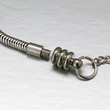 304 Stainless Steel European Round Snake Chains Bracelets(STAS-J015-06)-2