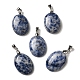 pendentifs de jaspe tache bleue naturelle(G-Z055-03P-18)-1