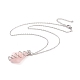 Розовый кварц кулон ожерелье(NJEW-E154-07P)-2