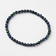 Bracelets extensibles en perles rondes en chrysocolle naturelle et lapis-lazuli (teinté)(BJEW-L594-B04)-1