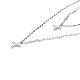TINYSAND@ CZ Jewelry 925 Sterling Silver Cubic Zirconia Cross Pendant Two Tiered Necklaces(TS-N014-S-18)-2