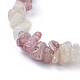 Natural White Moonstone & Strawberry Quartz Chip Stretch Bracelets(X-BJEW-JB04490-05)-2