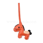 Horse PU Leather Pendant Decorations, Bag Charm Ornaments, Orange Red, 230mm(HJEW-A012-01B)
