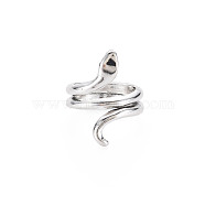 Men's Alloy Finger Rings, Open Rings, Cadmium Free & Lead Free, Snake, Antique Silver, US Size 6(16.5mm)(RJEW-N029-077)