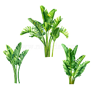 PVC Wall Stickers, Wall Decoration, Hardy Banana, Leaf Pattern, 850~900x390mm, 2 sheets/set(DIY-WH0228-516)