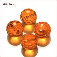 Imitation Austrian Crystal Beads, Grade AAA, Faceted, Round, Orange, 6mm, Hole: 0.7~0.9mm(SWAR-F073-6mm-08)