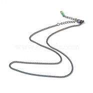 Ion Plating(IP) 304 Stainless Steel Curb Chain Necklace for Men Women, Rainbow Color, 15.87 inch(40.3cm)(NJEW-K245-015E)