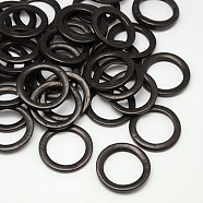 Dyed Wood Jewelry Findings Coconut Linking Rings, Black, 35~36x3~6mm(X-COCO-O006B-07)