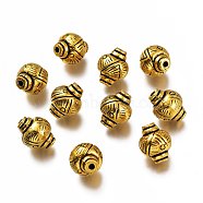 Tibetan Style Alloy Beads, Latern, Antique Golden, 11x9mm, Hole: 1.6mm(PALLOY-F262-038AG)