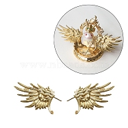 Brass Head Pins, for Ghost Witch Baroque Pearl Making, Angel Wing, Golden, 24x37mm(BAPE-PW0001-17G)