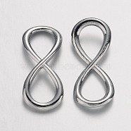 Tibetan Style Links connectors, Lead Free & Nickel Free, Infinity, Platinum, 31x13x2mm, Hole: 11x8mm(X-TIBEB-4779-P-FF)