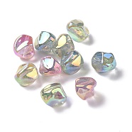 UV Plating Rainbow Iridescent ABS Plastic Glitter Beads, Nuggets, Mixed Color, 17x15x15mm, Hole: 2mm(KY-G025-11)