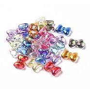 Transparent Acrylic Charms, AB Color, Bowknot Charm, Mixed Color, 20x28x9mm, Hole: 2mm(OACR-P011-13L)