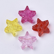 Transparent Acrylic Beads, Dyed, Star, Mixed Color, 16.5x17x8.5mm, Hole: 4.5mm(X-TACR-T015-019)