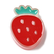 Translucent Resin Cabochons, with Enamel, Strawberry, 25.5x20x6.5mm(RESI-H147-01H)