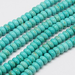 1 Strand Rondelle Synthetic Turquoise Beads Strands, Dyed, Turquoise, 8x5mm, Hole: 1mm, about 80pcs/strand, 15.55 inch(X-TURQ-G109-8x5mm-06)