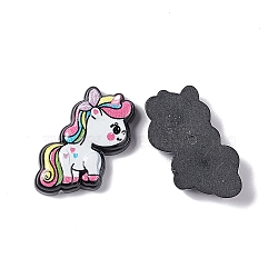 Opaque Resin Cabochons, Unicorn, White, 22x22x5mm(RESI-C027-04A)