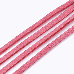 Faux Suede Cord, Faux Suede Lace, Hot Pink, 2.5~2.8x1.5mm, about 1.09 yards(1m)/strand(LW-R023-2.8mm-24)