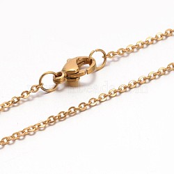 304 Stainless Steel Cable Chain Necklaces, with Lobster Claw Clasps, Golden, 18 inch(45.7cm)(NJEW-E026-04G-B)