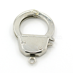 304 Stainless Steel Handcuff Clasps, 38x26mm, Hole: 2mm(STAS-D009-01)