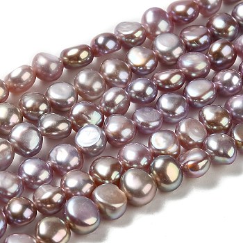 Natural Cultured Freshwater Pearl Beads Strands, Two Sides Polished, Grade 6A+, Thistle, 5~6x5.5~6x4.5~5mm, Hole: 0.6mm, about 60~61pcs/strand, 13.58''(34.5cm)