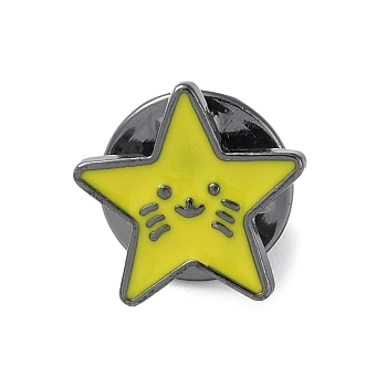 Cartoon Enamel Pins, Gunmetal Alloy Badge for Backpack Clothes, Star, 13x13x1.7mm