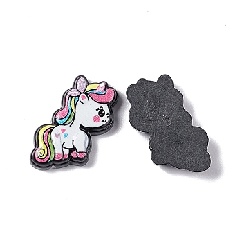 Opaque Resin Cabochons, Unicorn, White, 22x22x5mm