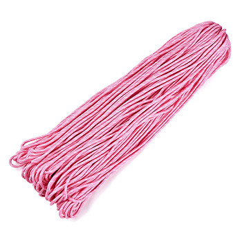 7 Inner Cores Polyester & Spandex Cord Ropes, with Patterns, for Rope Bracelets & Shoe Lace Cord Making, Hot Pink, 5mm, about 109.36 yards(100m)/bundle, 420~500g/bundle